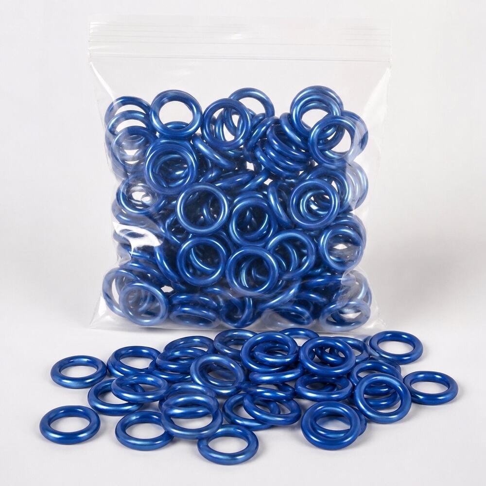 Blue metallic plastic circles for jewelry, crafting and art projects